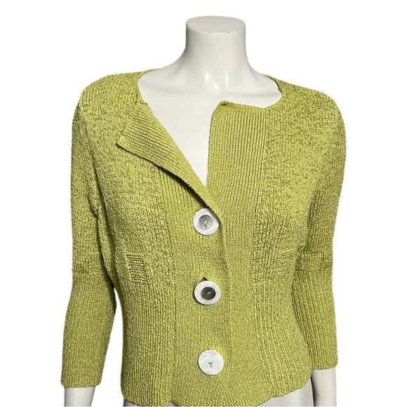 Curio New York Lime Green Button Front Cardigan Sz-Med