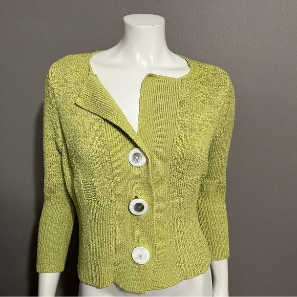 Curio New York Lime Green Button Front Cardigan Sz-Med