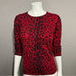 Sofia Cashmere Red Animal Print Sweater Sz/Medium