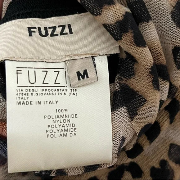 Fuzzi Animal Print Turtleneck Sz-M