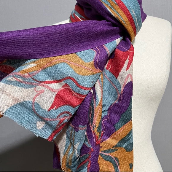 Long Multicolored Fall Scarf