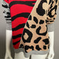 Neiman Marcus Animal Print Color Block Cashmere Blend Sweater Sz-Medium