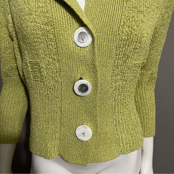 Curio New York Lime Green Button Front Cardigan Sz-Med