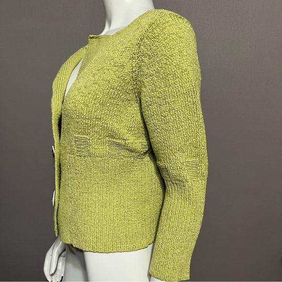 Curio New York Lime Green Button Front Cardigan Sz-Med