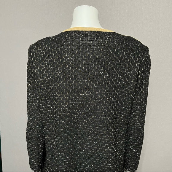 Misook Black & Gold Sparkly Cardigan Sz/Small