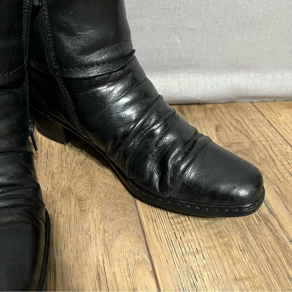 Rieker Black Leather Boots Sz-8