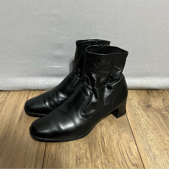 Munro Leather Ankle Boots Sz-8