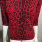 Sofia Cashmere Red Animal Print Sweater Sz/Medium