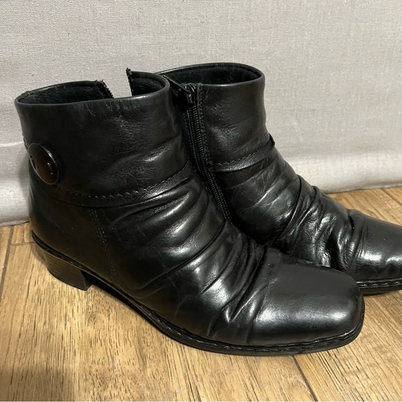 Rieker Black Leather Boots Sz-8