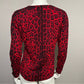 Sofia Cashmere Red Animal Print Sweater Sz/Medium
