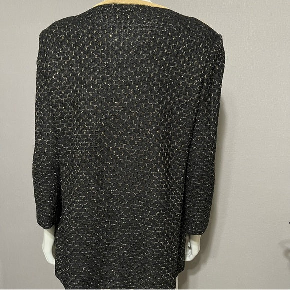 Misook Black & Gold Sparkly Cardigan Sz/Small