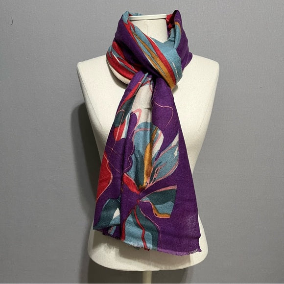 Long Multicolored Fall Scarf