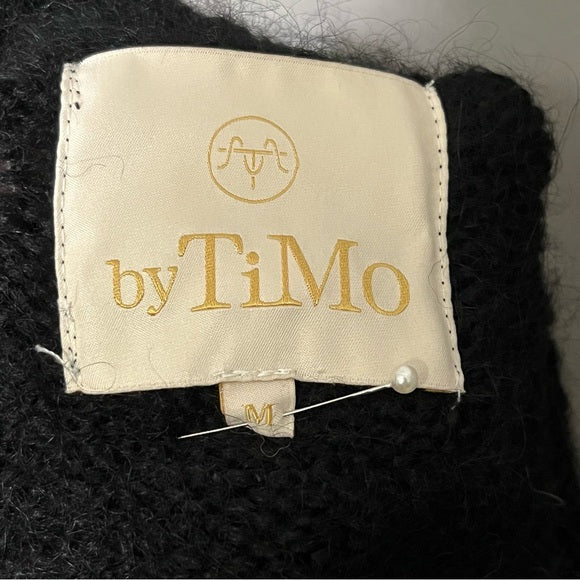 By Timo Pink | Black | Gold Alpaca Colorblock Sweater Sz-Medium