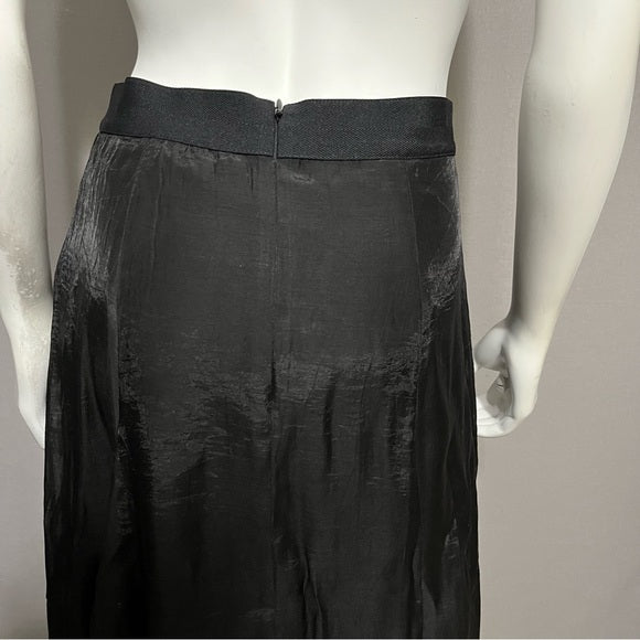 Nic & Zoe Black Sheer Maxi Double Layer Skirt Sz-6