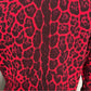 Sofia Cashmere Red Animal Print Sweater Sz/Medium