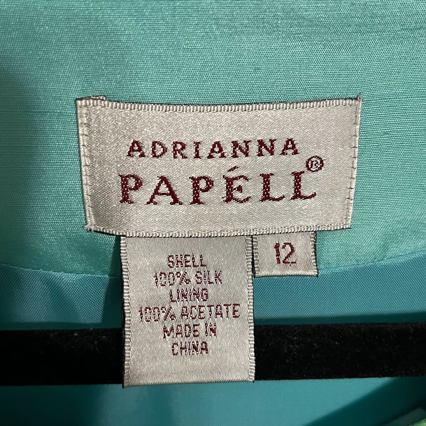 Adrianna Papell Silk Turquoise Pants 3 Pc Set Sz-12