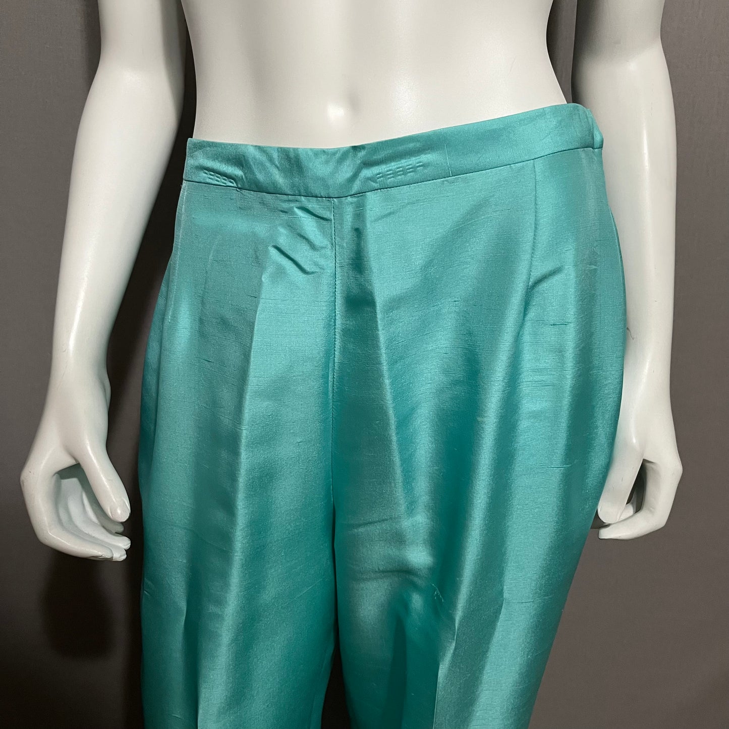 Adrianna Papell Silk Turquoise Pants 3 Pc Set Sz-12