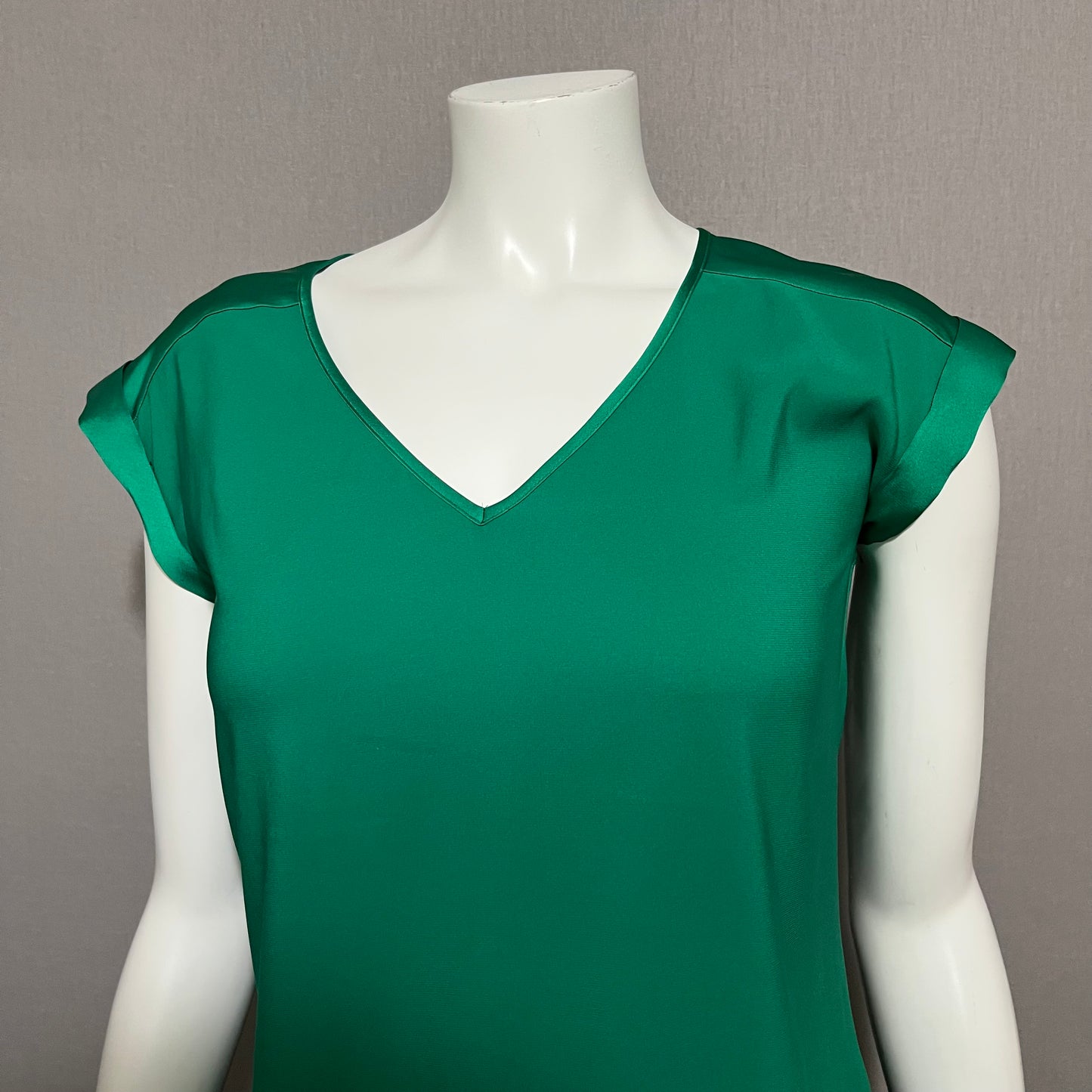 Express Green Satin Short Sleeve Top Sz-Xtra Small