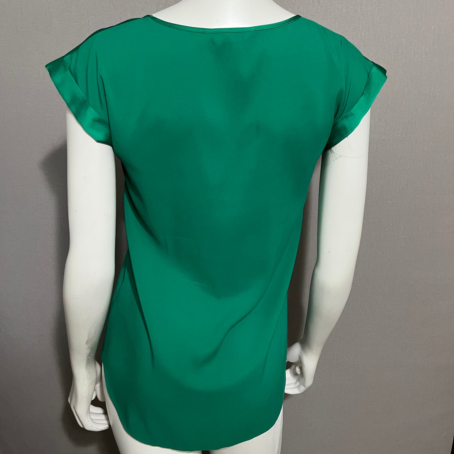 Express Green Satin Short Sleeve Top Sz-Xtra Small