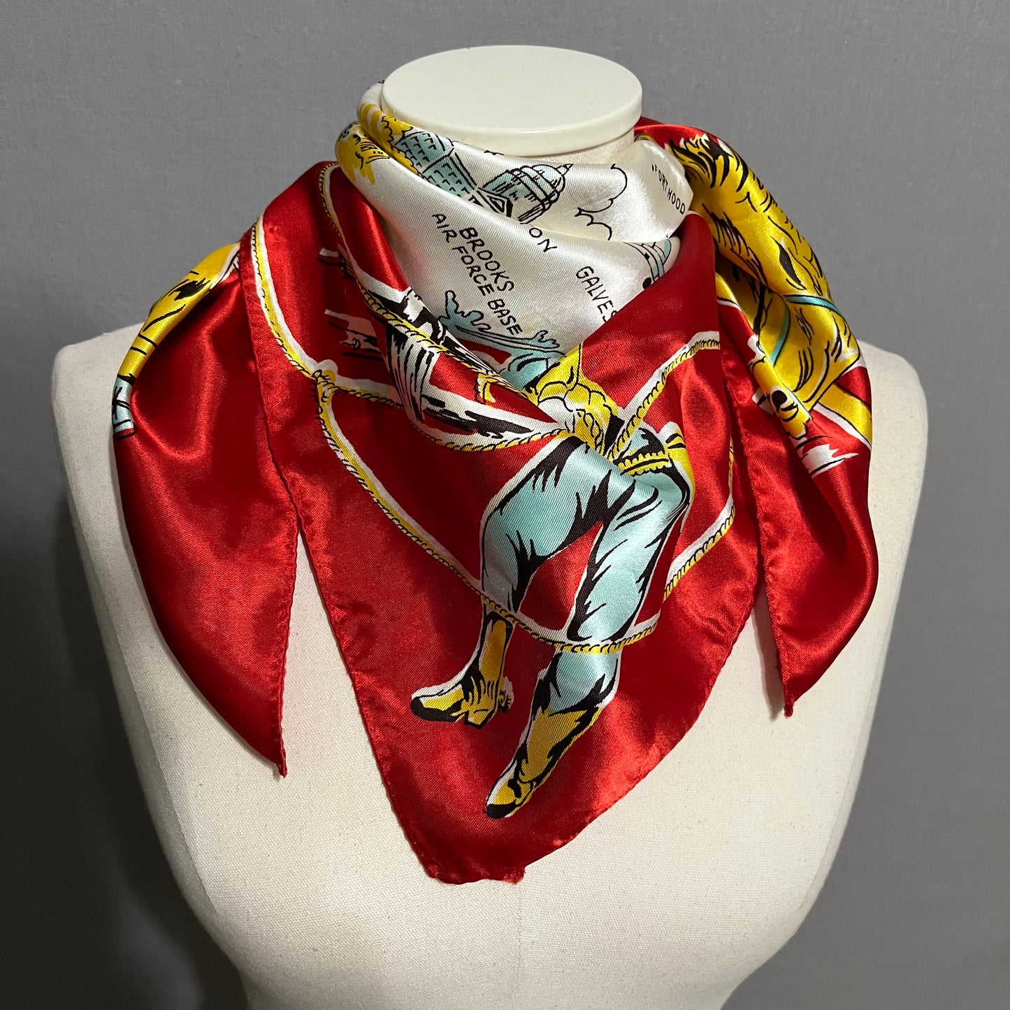 Red Yellow Cowboy Square Scarf