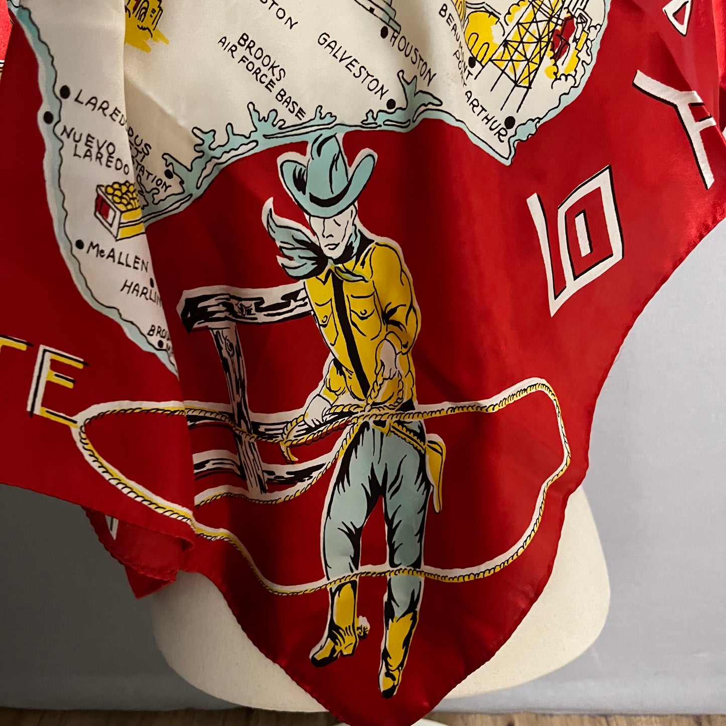 Red Yellow Cowboy Square Scarf