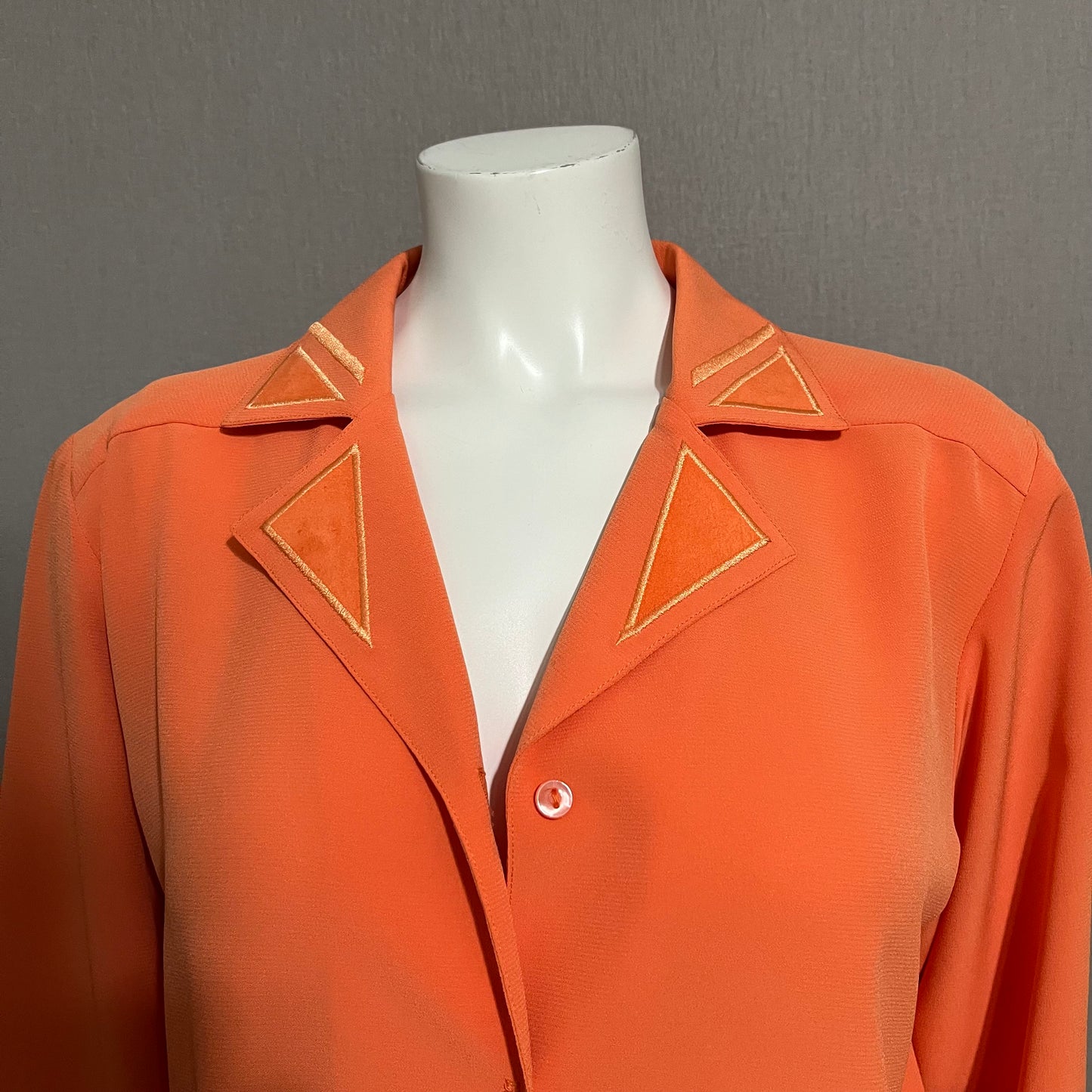 Da Rue Orange Embellished Collar Button Front Shirt Sz-8