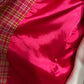 Anthropology Plenty Pink Plaid With Floral Appliqué Wool Blend Coat Sz-Medium
