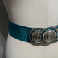 Green With 3 Silver Circle Stretch Belt