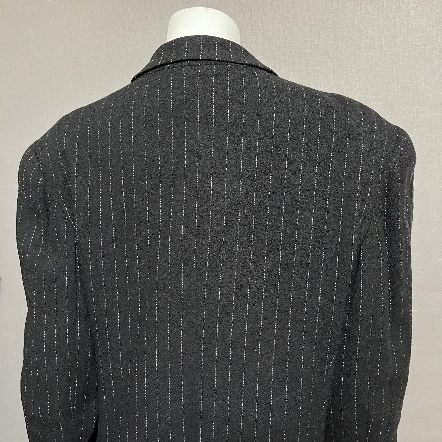 Vintage Black Stripe With Gold Black Buttons Wool Blazer Sz-12