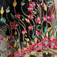 Papillon Black With Sheer Floral Skirt Dress Sz-Large