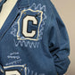 Custom Made Letterman Denim Duster Jacket Sz-XXL