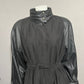 Custom Genuine Leather Sleeve Black Trench Jacket Sz-14