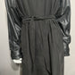 Custom Genuine Leather Sleeve Black Trench Jacket Sz-14