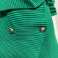 Lauren Ralph Lauren Green 100% Cotton Ribbed Waterfall Sweater Sz-XL