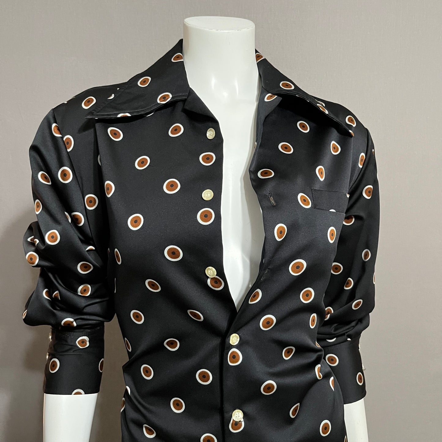 Vintage Despino Black With Dots Blouse Sz-Medium