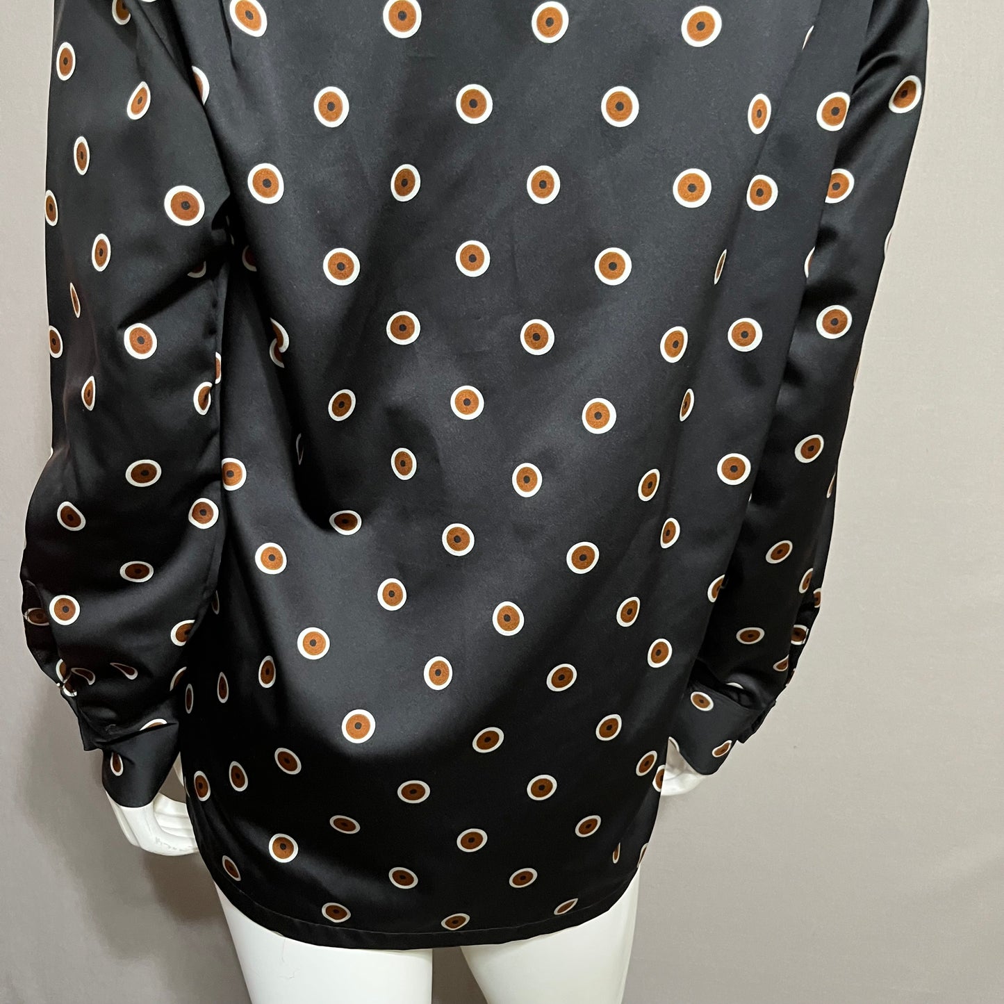 Vintage Despino Black With Dots Blouse Sz-Medium