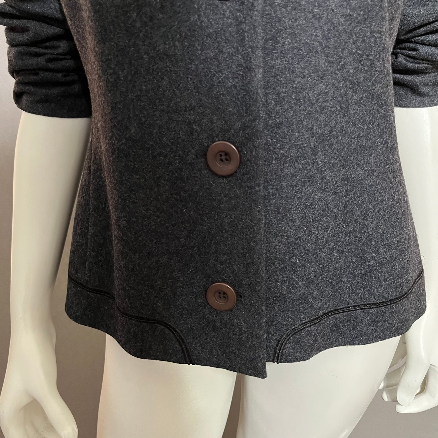 Harve Benard Dark Grey Wool Viscose Short Jacket Sz-8