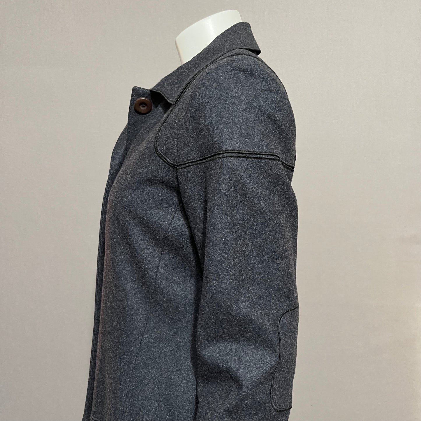 Harve Benard Dark Grey Wool Viscose Short Jacket Sz-8