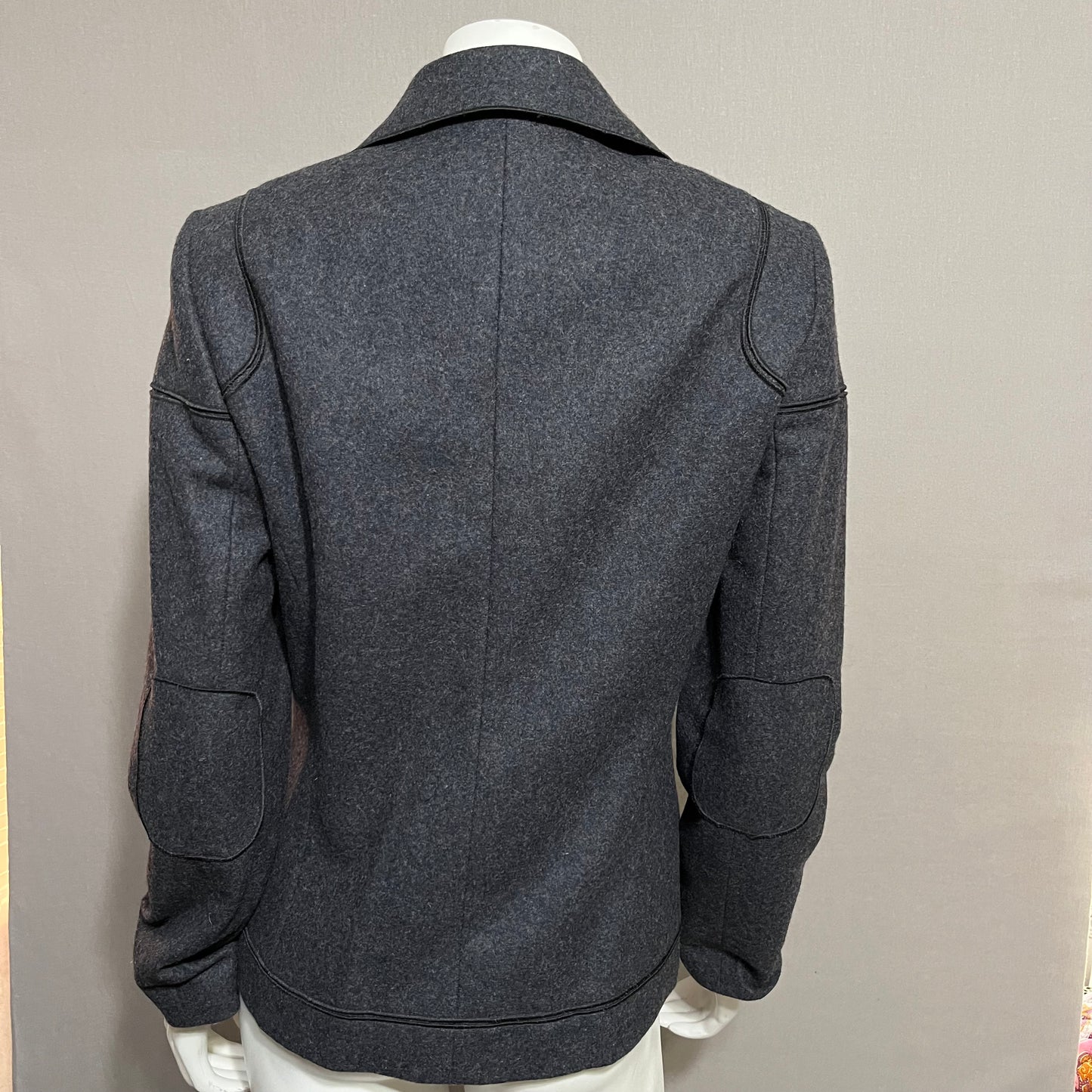 Harve Benard Dark Grey Wool Viscose Short Jacket Sz-8