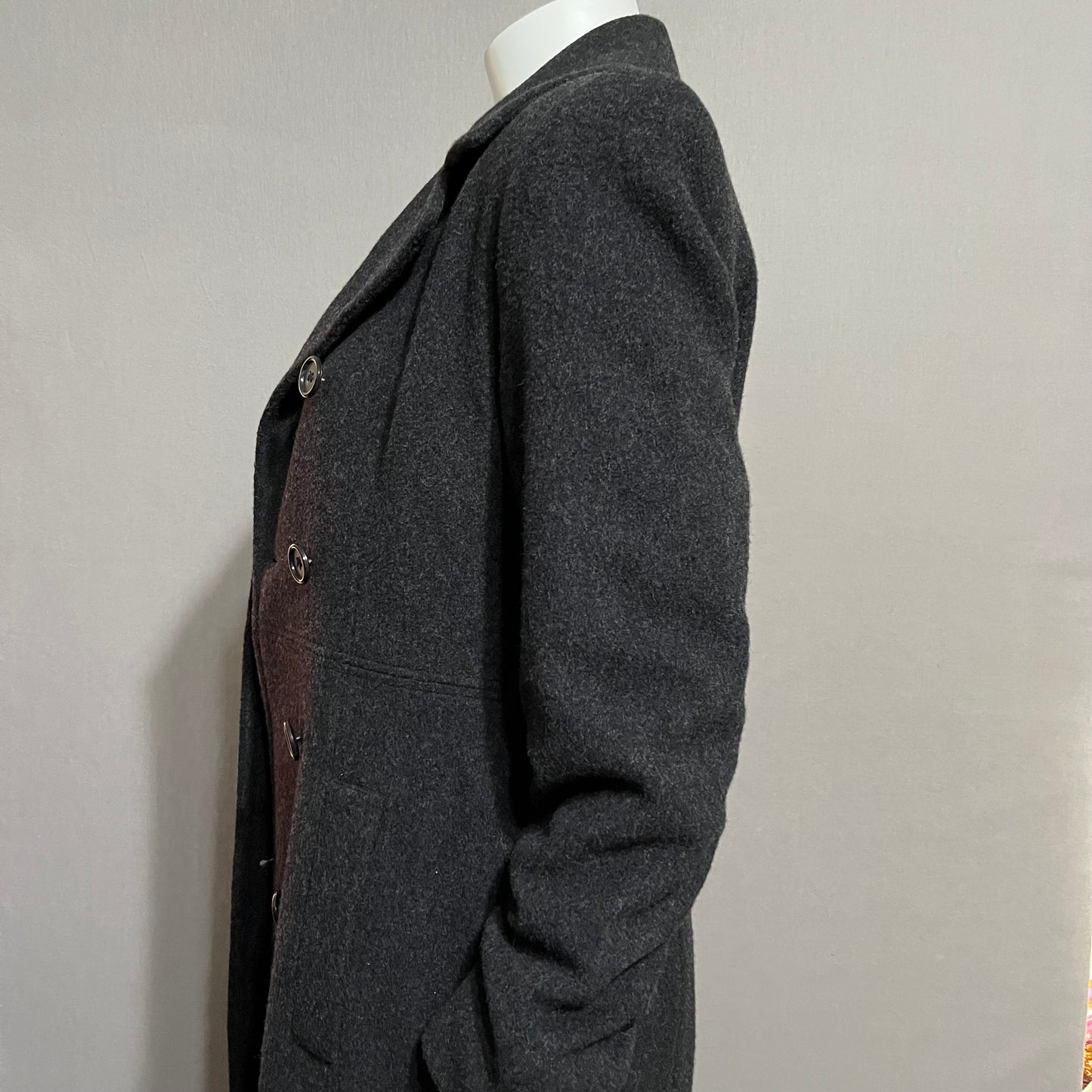 Jones New York Charcoal Gray Long Wool Coat Sz-4