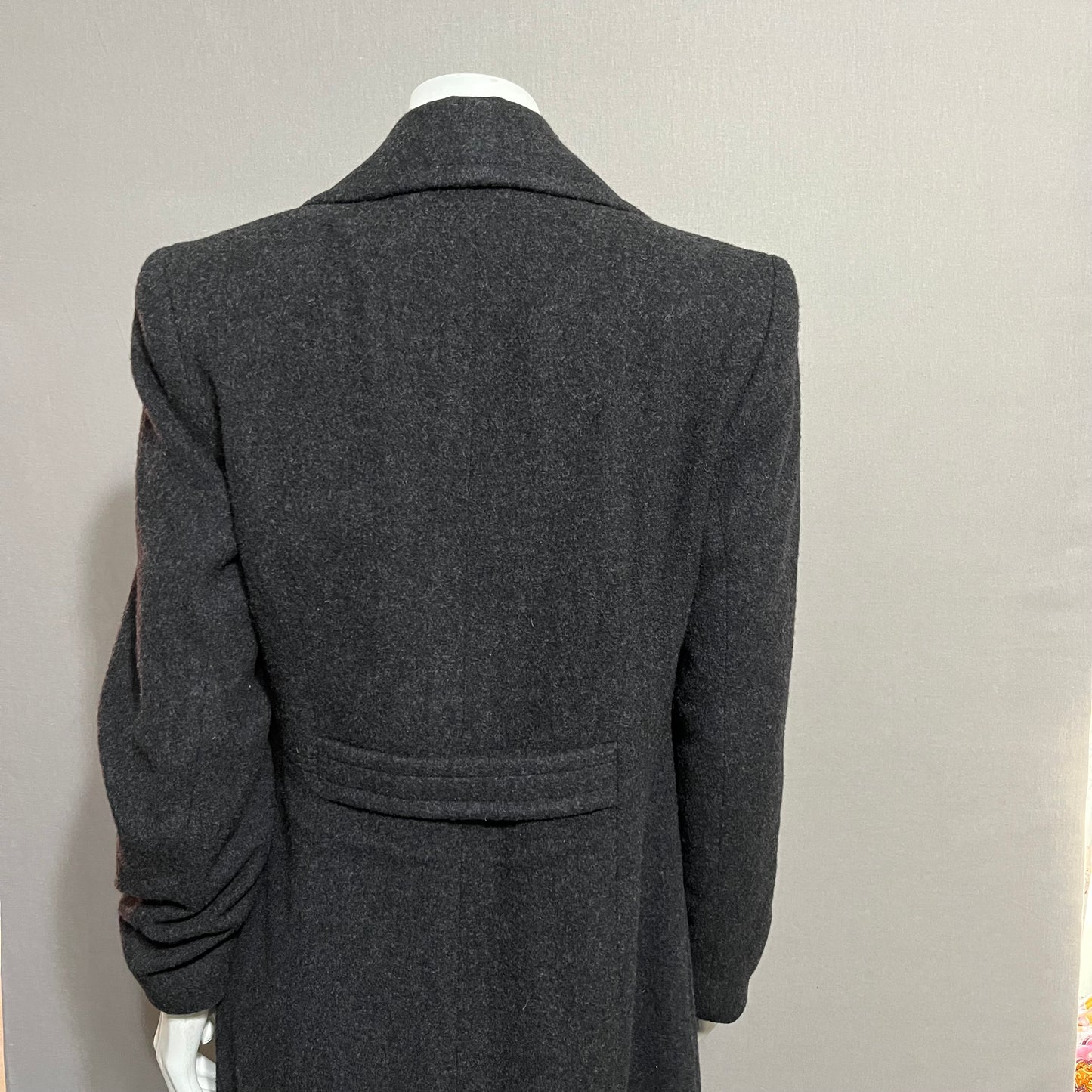 Jones New York Charcoal Gray Long Wool Coat Sz-4