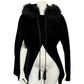 Vintage Black Velvet With Faux Fur Trim Cape Sz-Medium