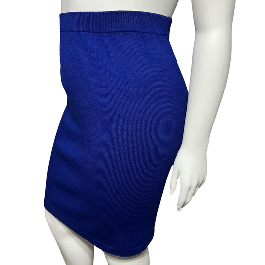 St. John Sapphire Wool & Silk Knit Skirt Sz-12