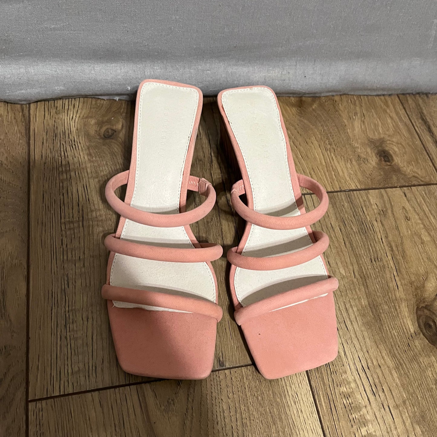 Sanctuary Pink Genuine Leather Open Toe Sandals Sz-8