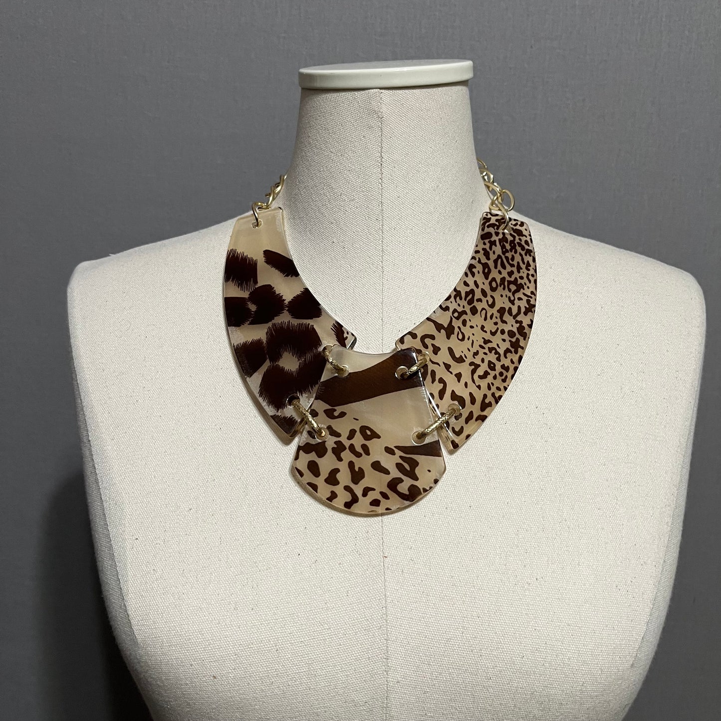 Statement Cheetah Print Necklace