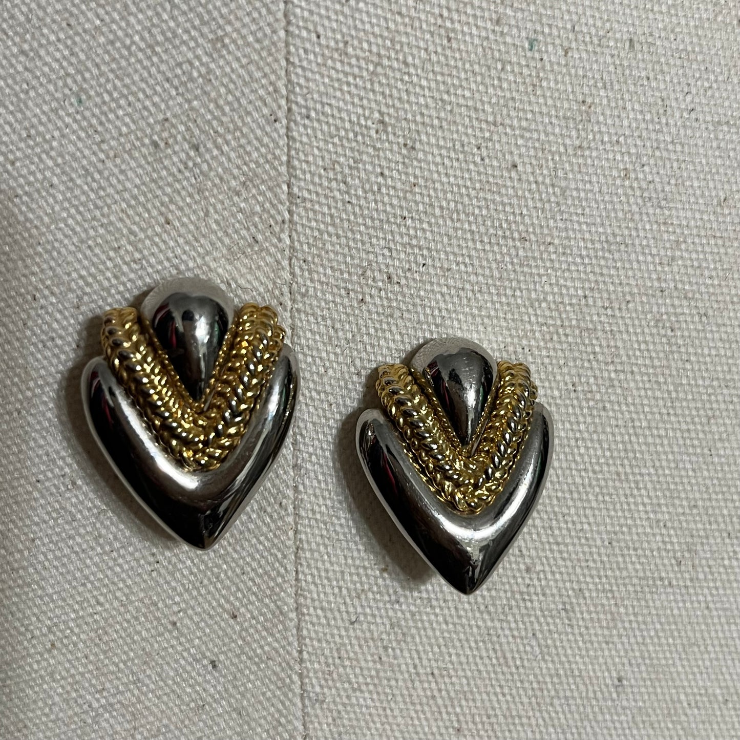 Vintage Heart Shaped Silver | Gold Earrings