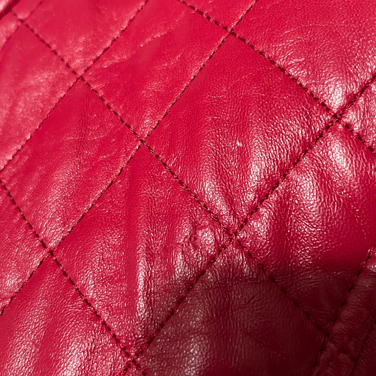 St. John Sport Red Quilted Leather Sz-Small/Medium