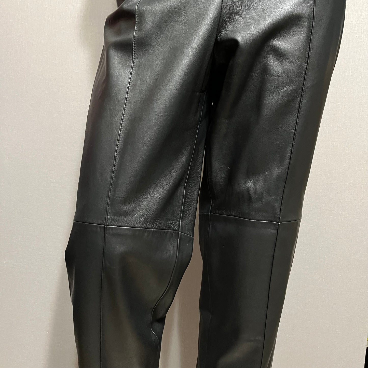 Escada Black Lambskin Leather With White Trim Sz-44 or XL #88