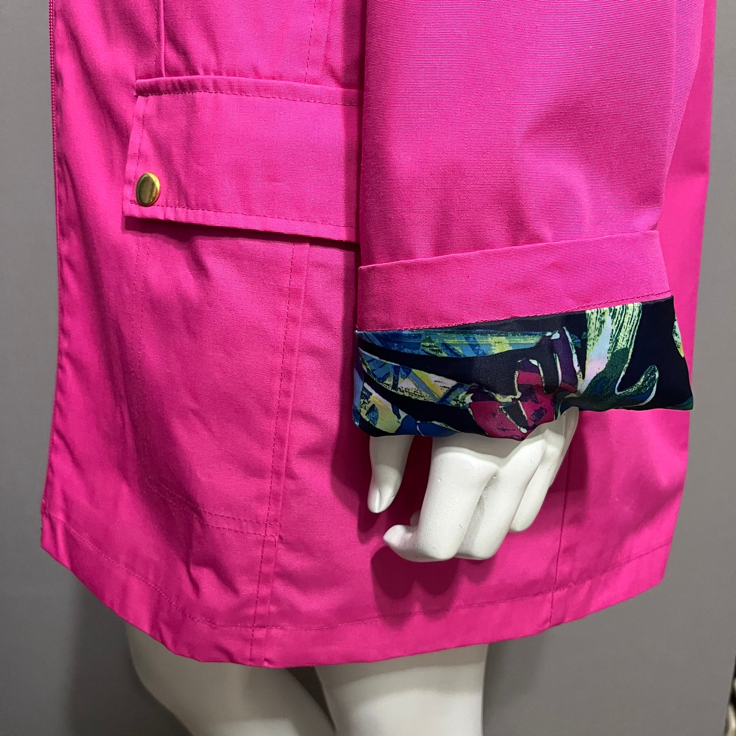 Blair Pink With Floral Lining Rain Coat Sz-XL #48