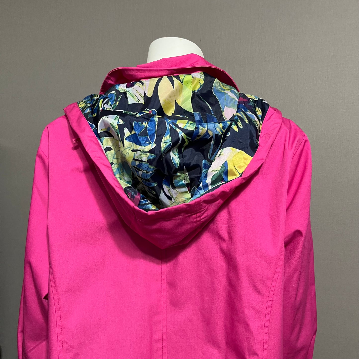 Blair Pink With Floral Lining Rain Coat Sz-XL #48